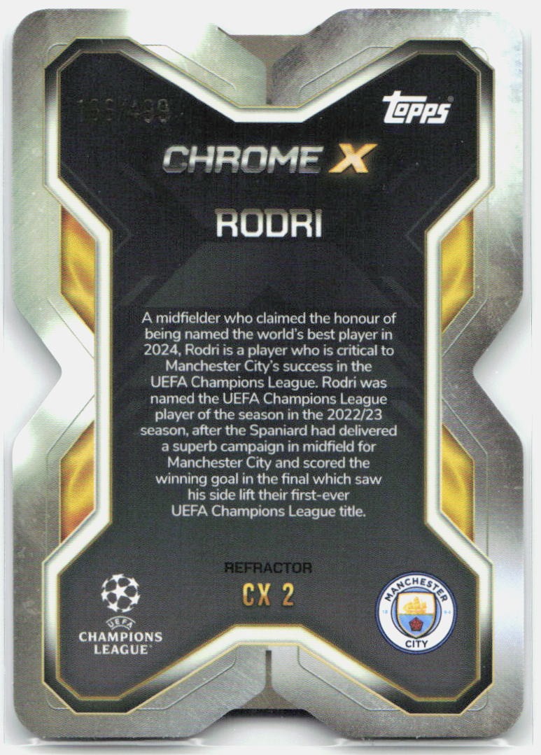 Rodri #CX2 - 2025-26 Topps Match Attax UEFA Club Competitions Extra Chrome X