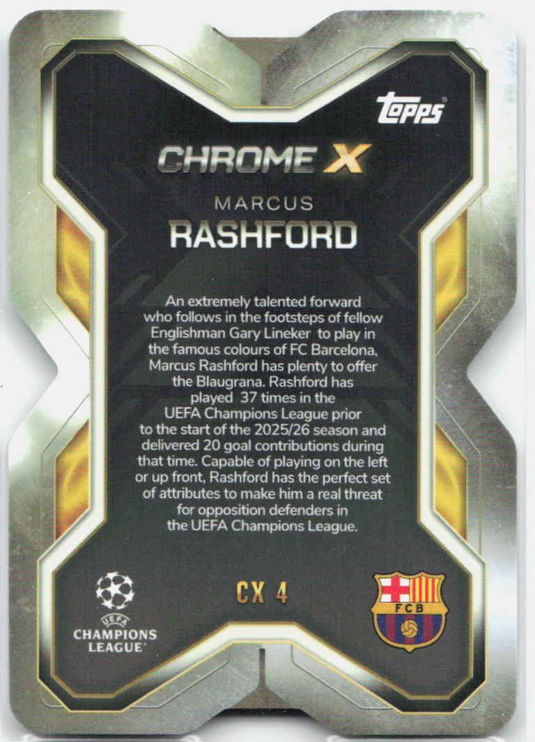 Marcus Rashford #CX4 - 2025-26 Topps Match Attax UEFA Club Competitions Extra Chrome X
