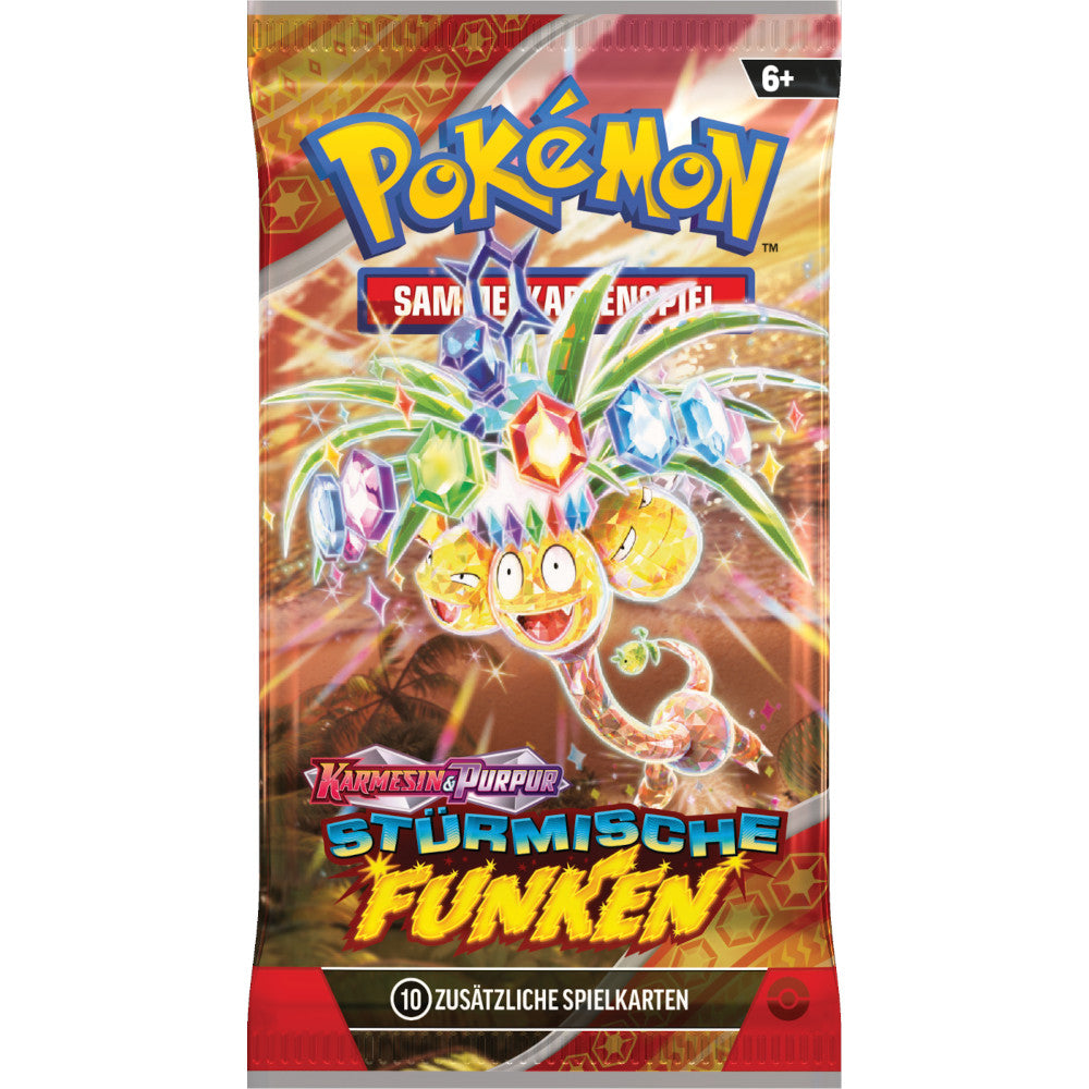 Booster Packung der Pokémon TCG Erweiterung Stürmische Funken mit dem Artwork von Alola-Kokowei