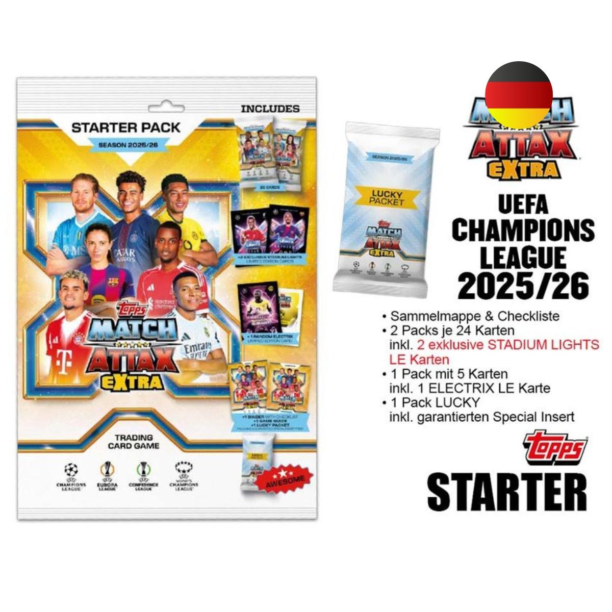 Topps Match Attax Extra 2025/26 UEFA Champions League – Starter Pack (German Edition)