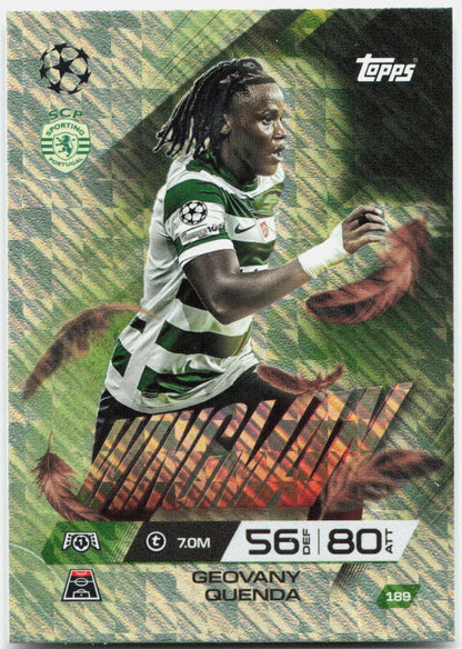 Geovany Quenda #189 - 2025-26 Topps Match Attax UEFA Club Competitions Extra