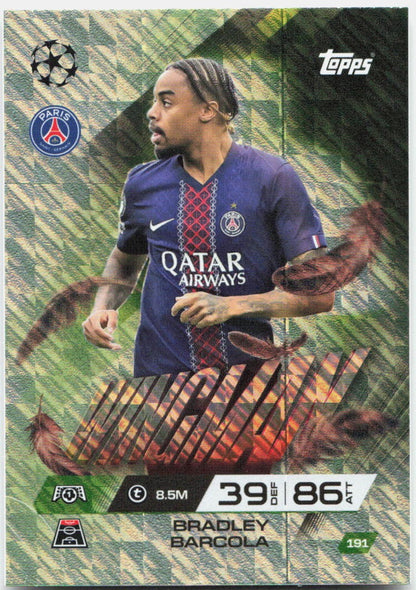 Bradley Barcola #191 - 2025-26 Topps Match Attax UEFA Club Competitions Extra