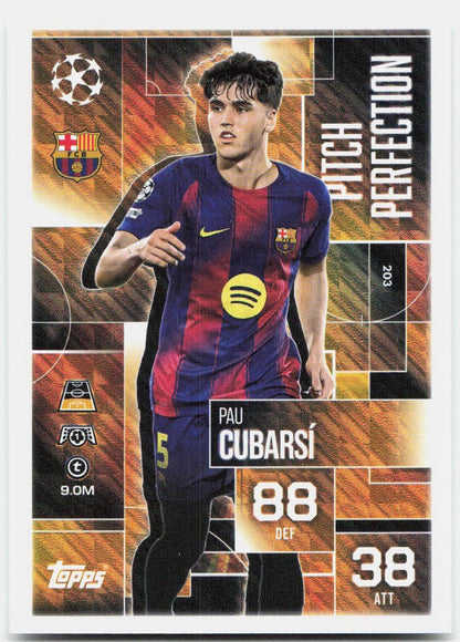 Pau Cubarsi #203 - 2025-26 Topps Match Attax UEFA Club Competitions Extra