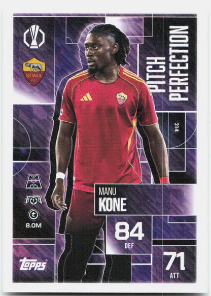 Manu Kone #214 - 2025-26 Topps Match Attax UEFA Club Competitions Extra