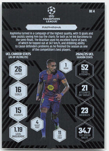 Raphinha #BE4 - 2025-26 Topps Match Attax UEFA Club Competitions Extra Black Edge Edition