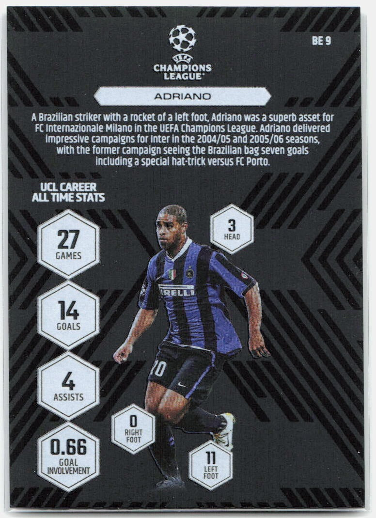 Adriano #BE9 - 2025-26 Topps Match Attax UEFA Club Competitions Extra Black Edge Edition