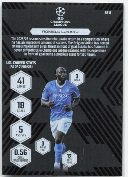 Romelu Lukaku #BE8 - 2025-26 Topps Match Attax UEFA Club Competitions Extra Black Edge Edition