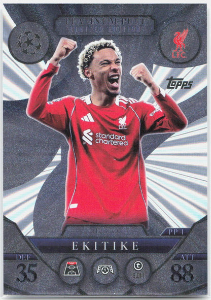 Hugo Ekitike #PP1 - 2025-26 Topps Match Attax UEFA Club Competitions Extra Platinum Pull