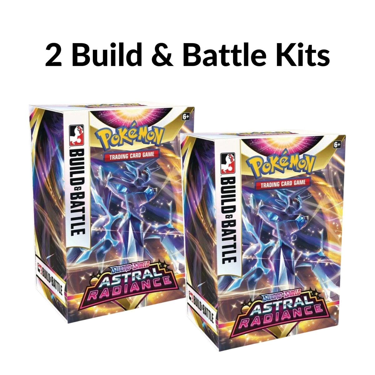 Two Astral Radiance Build & Battle Kits included in the Pokémon TCG Astral Radiance Build & Battle Stadium Box