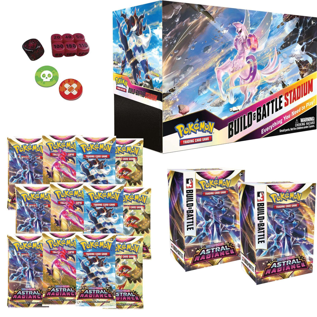 Astral Radiance Build & Battle Stadium Contents - 12 Booster, 2 preconfigured decks and accessories