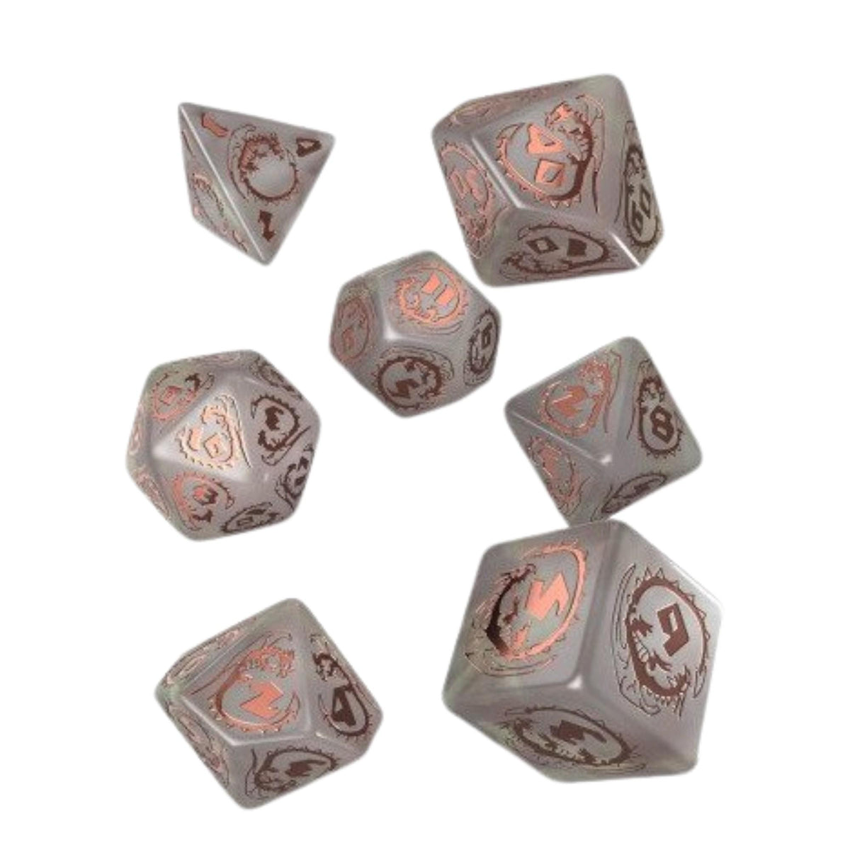 Q Workshop Dragons Modern RPG Dice Set – 7-teiliges Würfelset
