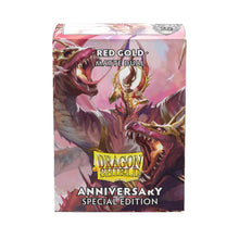 Dragon Shield – 100 Standard Size Matte Dual Sleeves Pomegranate Gold - Anniversary Special Edition