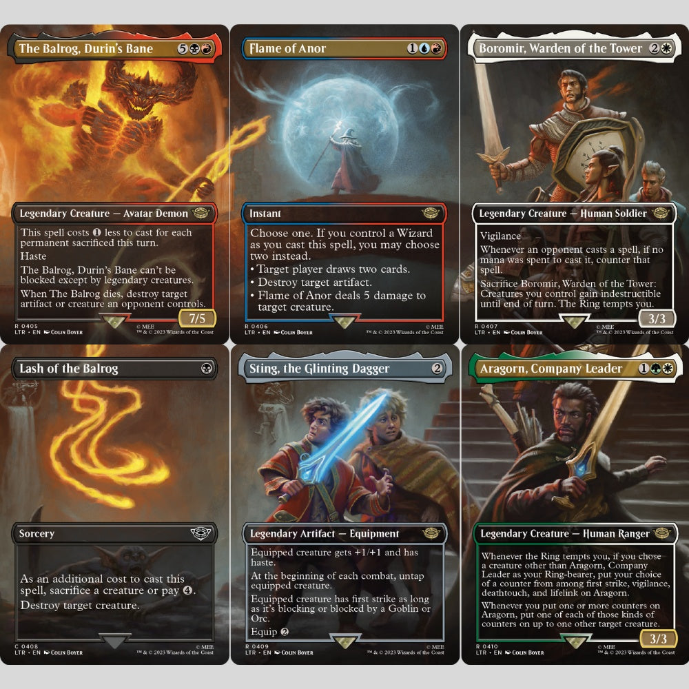 MTG The Lord of the Rings complete Scene card of Balrog and the Followship at the bridge of khazad dum