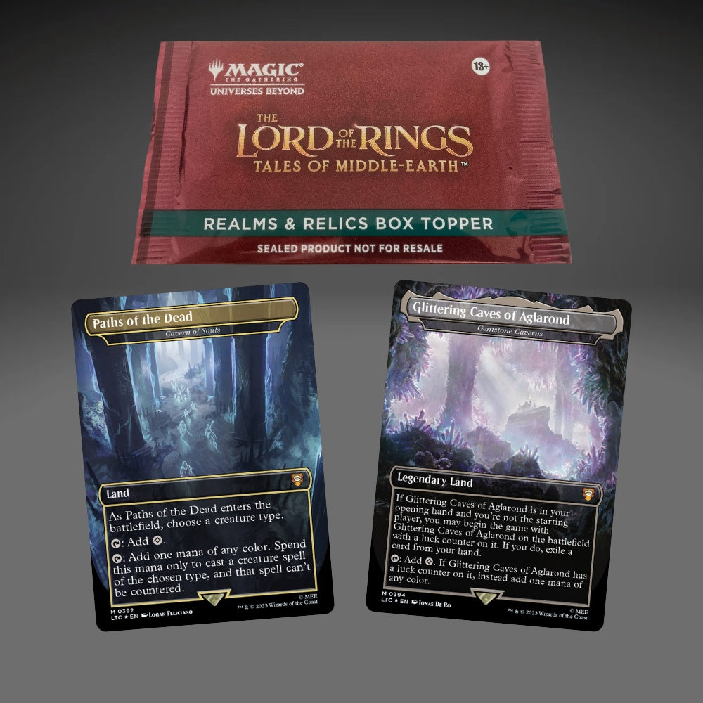 MTG The Lord of the Rings – Realms and Relics Box Topper & Possible Included Cards