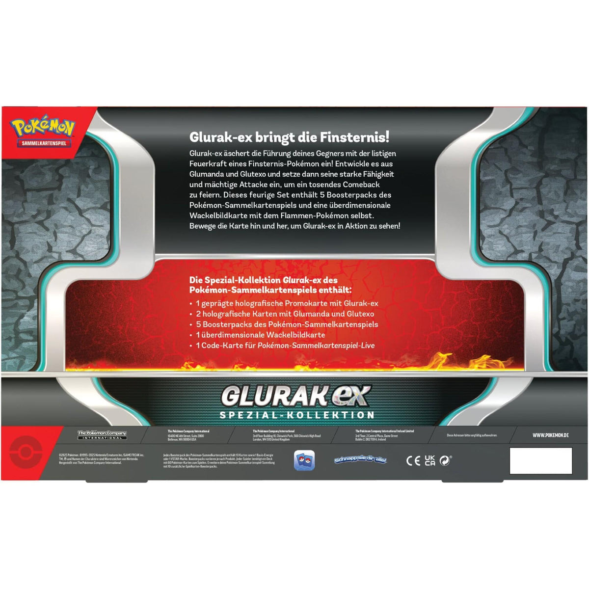 Rückseite der Glurak ex Spezial-Kollektion