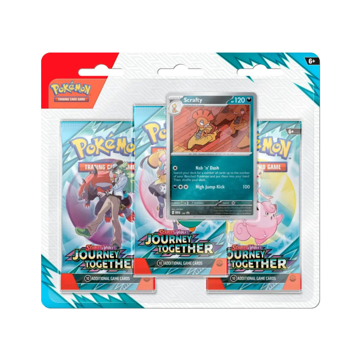 Pokemon TCG Journey Together 3-Pack Blister Scrafty