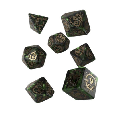 Q Workshop Dragons Modern RPG Dice Set – 7-teiliges Würfelset
