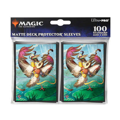 Die Deck Protector Sleeves von Ultra Pro im Bloomburrow Design "Zinnia, Valley's Voice" in der Produktverpackung