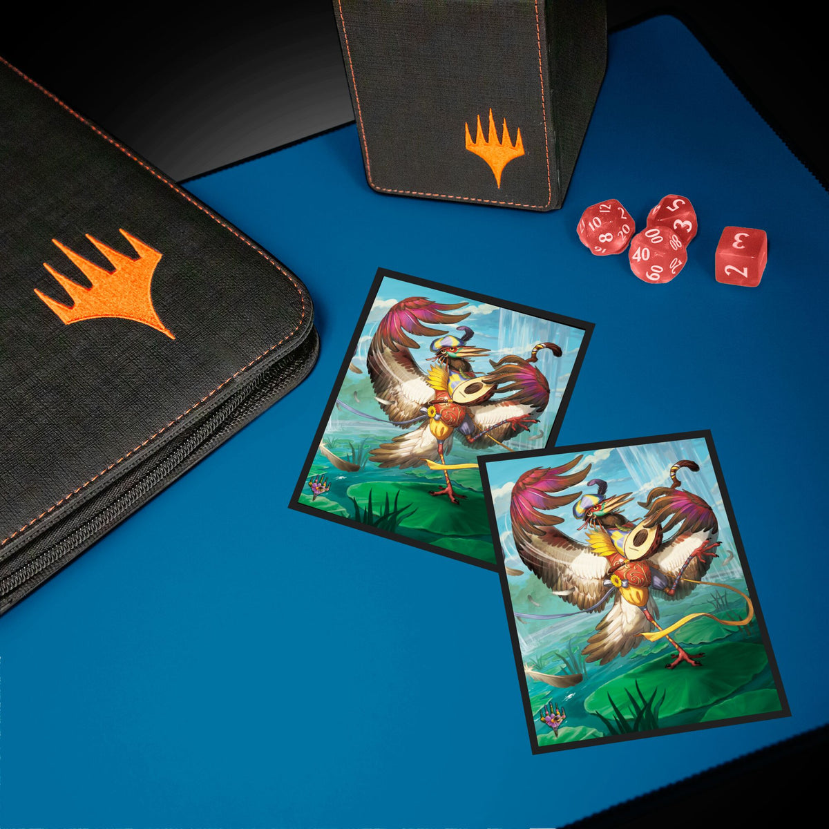 Die Deck Protector Sleeves von Ultra Pro im Bloomburrow Design "Zinnia, Valley's Voice" demonstriert